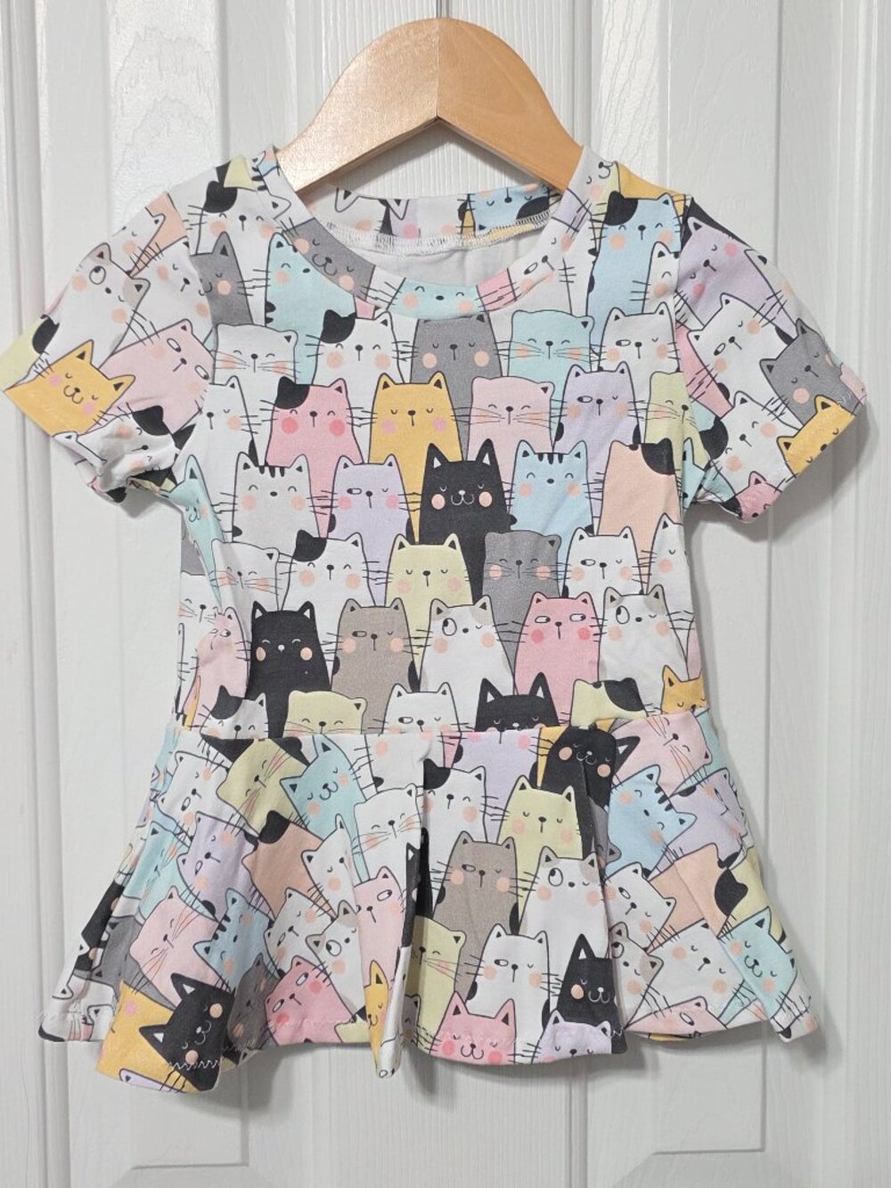 Girls cat peplum top, 4t